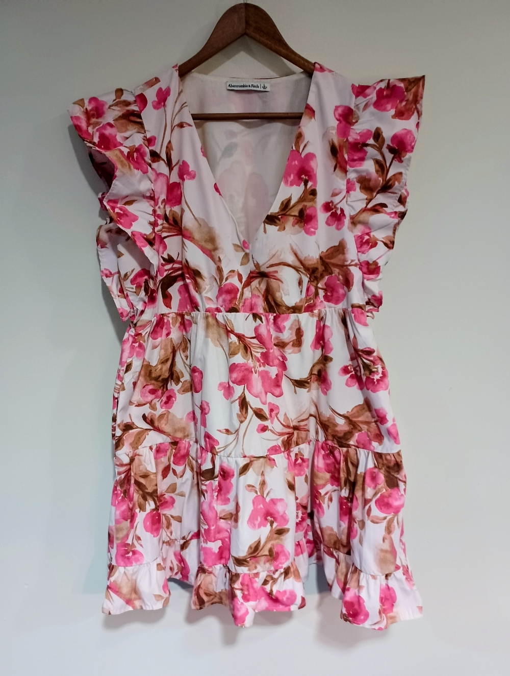 Abercrombie & Fitch Pink Floral Ruffle Mini Dress - Picture 5 of 9